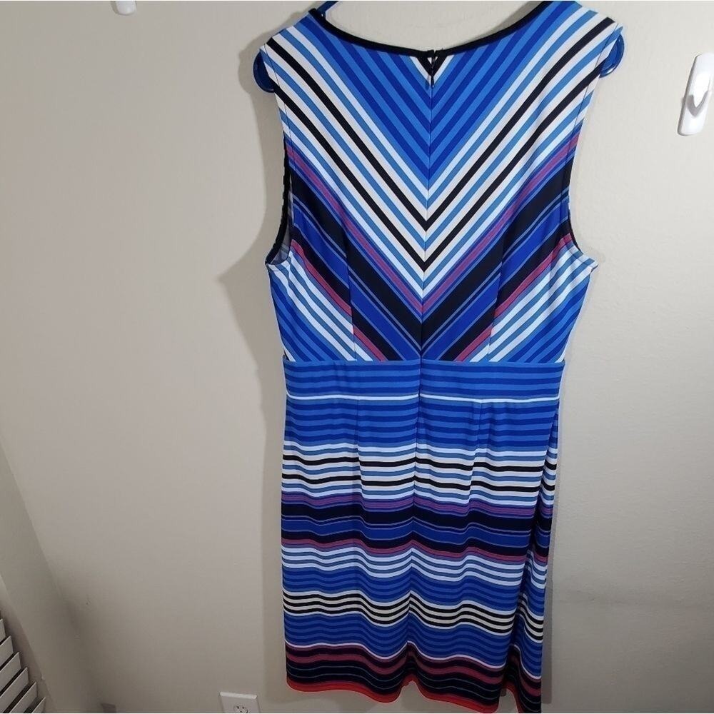 Talbots striped stretch dress size large - Picture 7 of 9